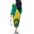 Presonalised Gabon Family Matching Off Shoulder Long Sleeve Dress and Hawaiian Shirt Coat Of Arms With Flag Gradient Style - Wonder Print Shop