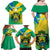 Presonalised Gabon Family Matching Off Shoulder Maxi Dress and Hawaiian Shirt Coat Of Arms With Flag Gradient Style - Wonder Print Shop