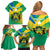 Presonalised Gabon Family Matching Off Shoulder Short Dress and Hawaiian Shirt Coat Of Arms With Flag Gradient Style - Wonder Print Shop