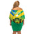 Presonalised Gabon Family Matching Off Shoulder Short Dress and Hawaiian Shirt Coat Of Arms With Flag Gradient Style - Wonder Print Shop