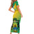 Presonalised Gabon Family Matching Short Sleeve Bodycon Dress and Hawaiian Shirt Coat Of Arms With Flag Gradient Style - Wonder Print Shop