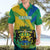 Presonalised Gabon Hawaiian Shirt Coat Of Arms With Flag Gradient Style - Wonder Print Shop