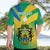 Presonalised Gabon Hawaiian Shirt Coat Of Arms With Flag Gradient Style - Wonder Print Shop