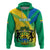 Presonalised Gabon Hoodie Coat Of Arms With Flag Gradient Style - Wonder Print Shop