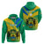 Presonalised Gabon Hoodie Coat Of Arms With Flag Gradient Style - Wonder Print Shop