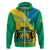 Presonalised Gabon Hoodie Coat Of Arms With Flag Gradient Style - Wonder Print Shop