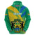 Presonalised Gabon Hoodie Coat Of Arms With Flag Gradient Style - Wonder Print Shop