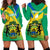 Presonalised Gabon Hoodie Dress Coat Of Arms With Flag Gradient Style - Wonder Print Shop