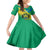 Presonalised Gabon Kid Short Sleeve Dress Coat Of Arms With Flag Gradient Style - Wonder Print Shop