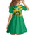 Presonalised Gabon Kid Short Sleeve Dress Coat Of Arms With Flag Gradient Style - Wonder Print Shop