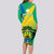 Presonalised Gabon Long Sleeve Bodycon Dress Coat Of Arms With Flag Gradient Style - Wonder Print Shop