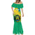 Presonalised Gabon Mermaid Dress Coat Of Arms With Flag Gradient Style - Wonder Print Shop