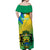 Presonalised Gabon Off Shoulder Maxi Dress Coat Of Arms With Flag Gradient Style - Wonder Print Shop