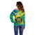 Presonalised Gabon Off Shoulder Sweater Coat Of Arms With Flag Gradient Style - Wonder Print Shop