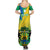 Presonalised Gabon Summer Maxi Dress Coat Of Arms With Flag Gradient Style - Wonder Print Shop