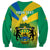 Presonalised Gabon Sweatshirt Coat Of Arms With Flag Gradient Style - Wonder Print Shop