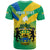 Presonalised Gabon T Shirt Coat Of Arms With Flag Gradient Style - Wonder Print Shop