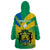 Presonalised Gabon Wearable Blanket Hoodie Coat Of Arms With Flag Gradient Style - Wonder Print Shop