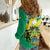 Presonalised Gabon Women Casual Shirt Coat Of Arms With Flag Gradient Style - Wonder Print Shop