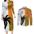 Fiji And Australia Rugby Couples Matching Long Sleeve Bodycon Dress and Long Sleeve Button Shirts 2023 World Cup Aboriginal Mix Tapa Pattern - Wonder Print Shop