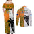 Fiji And Australia Rugby Couples Matching Off Shoulder Maxi Dress and Long Sleeve Button Shirts 2023 World Cup Aboriginal Mix Tapa Pattern - Wonder Print Shop