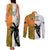 Fiji And Australia Rugby Couples Matching Tank Maxi Dress and Long Sleeve Button Shirts 2023 World Cup Aboriginal Mix Tapa Pattern - Wonder Print Shop