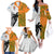 Fiji And Australia Rugby Family Matching Off Shoulder Long Sleeve Dress and Hawaiian Shirt 2023 World Cup Aboriginal Mix Tapa Pattern - Wonder Print Shop