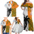 Fiji And Australia Rugby Family Matching Off Shoulder Maxi Dress and Hawaiian Shirt 2023 World Cup Aboriginal Mix Tapa Pattern - Wonder Print Shop