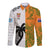 Fiji And Australia Rugby Long Sleeve Button Shirt 2023 World Cup Aboriginal Mix Tapa Pattern - Wonder Print Shop