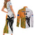 Custom Fiji And Australia Rugby Couples Matching Short Sleeve Bodycon Dress and Long Sleeve Button Shirts 2023 World Cup Aboriginal Mix Tapa Pattern - Wonder Print Shop