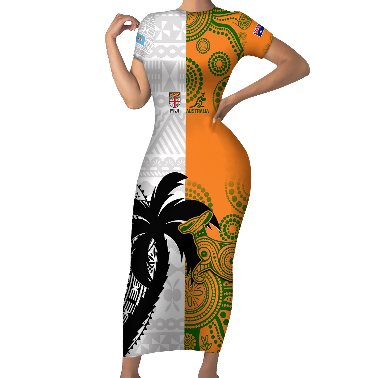 custom-fiji-and-australia-rugby-short-sleeve-bodycon-dress-2023-world-cup-aboriginal-mix-tapa-pattern