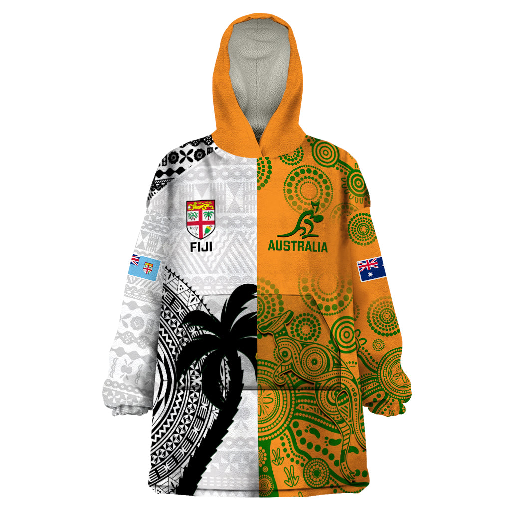 custom-fiji-and-australia-rugby-wearable-blanket-hoodie-2023-world-cup-aboriginal-mix-tapa-pattern