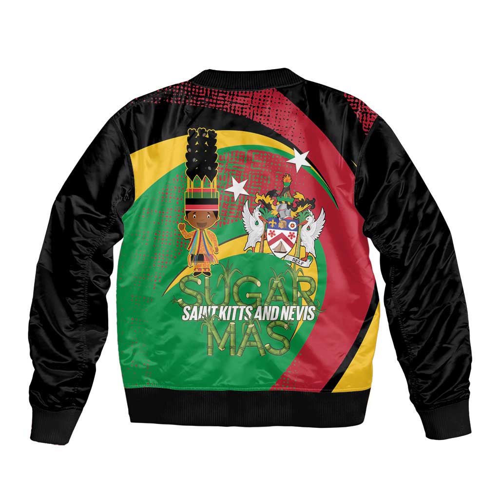 St Kitts and Nevis Sugar Mas Bomber Jacket Caribbean Masquerade Flag Color - Wonder Print Shop