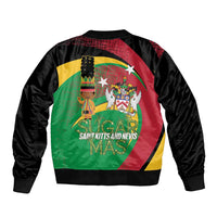 St Kitts and Nevis Sugar Mas Bomber Jacket Caribbean Masquerade Flag Color - Wonder Print Shop