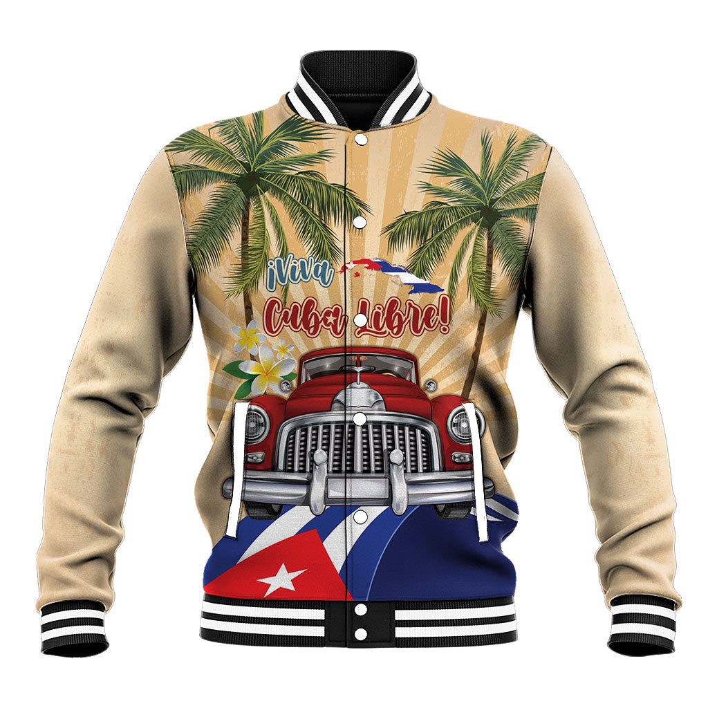Personalized Viva Cuba Libre Baseball Jacket Cuban Retro Car Tropical Vibes