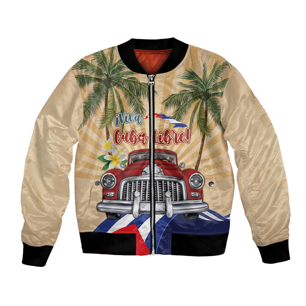 Personalized Viva Cuba Libre Bomber Jacket Cuban Retro Car Tropical Vibes