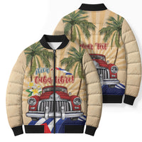Personalized Viva Cuba Libre Bomber Puffer Jacket Cuban Retro Car Tropical Vibes