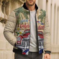Personalized Viva Cuba Libre Bomber Puffer Jacket Cuban Retro Car Tropical Vibes