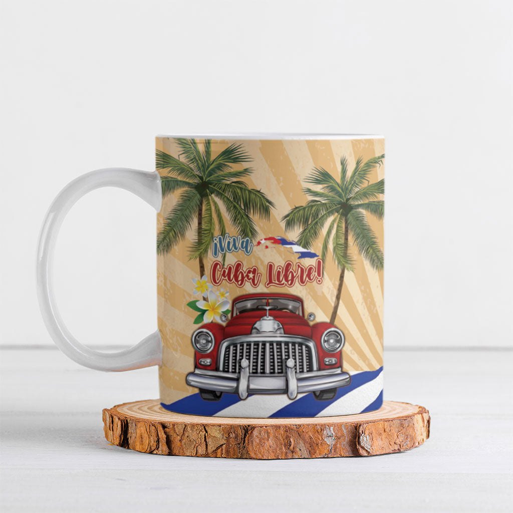 Personalized Viva Cuba Libre Ceramic Mug Cuban Retro Car Tropical Vibes