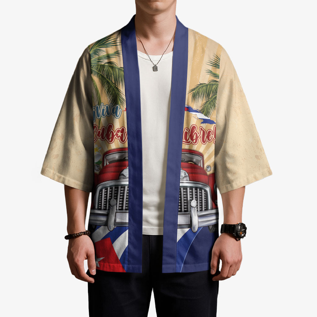 Personalized Viva Cuba Libre Kimono Cuban Retro Car Tropical Vibes