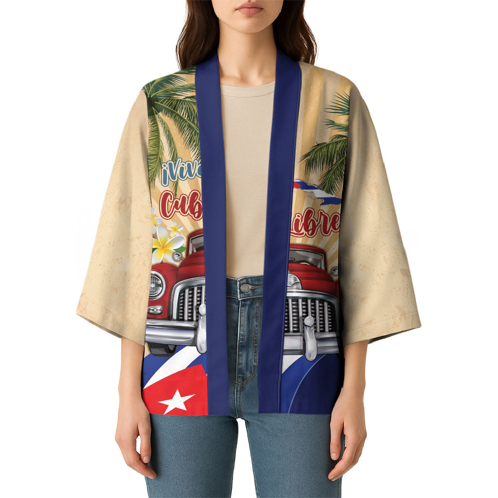 Personalized Viva Cuba Libre Kimono Cuban Retro Car Tropical Vibes