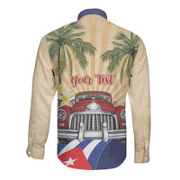 Personalized Viva Cuba Libre Long Sleeve Button Shirt Cuban Retro Car Tropical Vibes