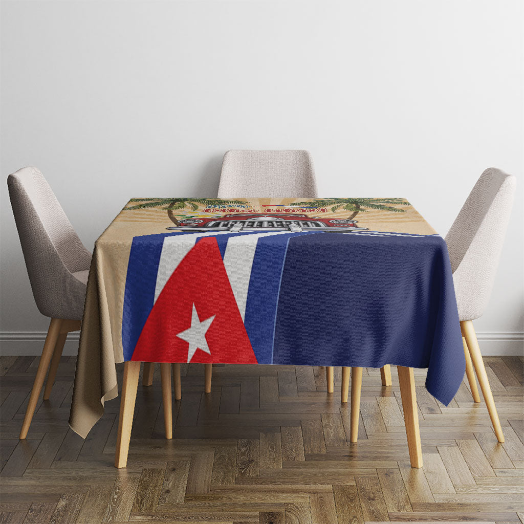 Viva Cuba Libre Tablecloth Cuban Retro Car Tropical Vibes