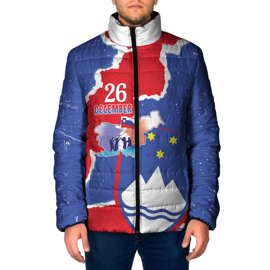 Slovenia Independence Day Padded Jacket 26 December Republika Slovenija Grunge Style