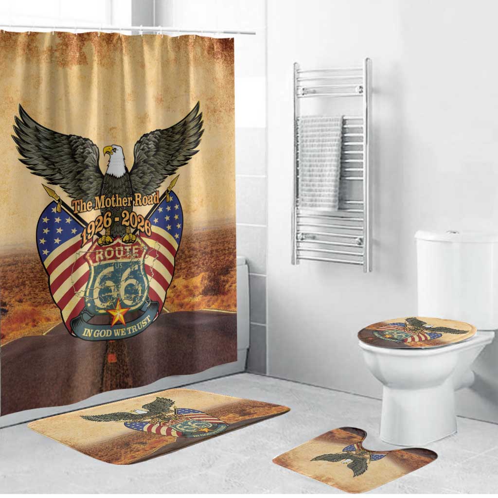 Route 66 Highway United States Bathroom Set Mother Road Happy 100th Anniversary Proud - Wonder Print Shop