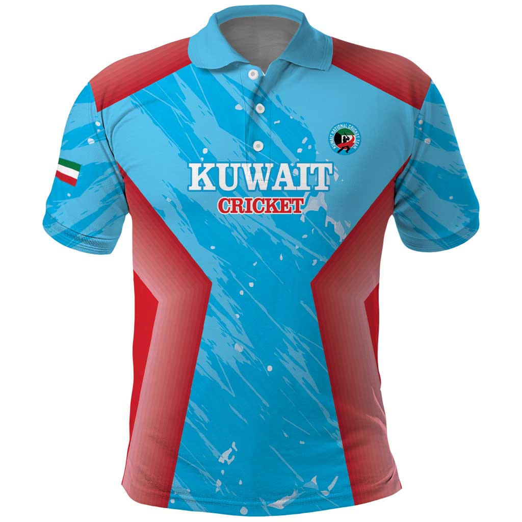 Custom Kuwait Cricket Polo Shirt Go Champions Grunge Style