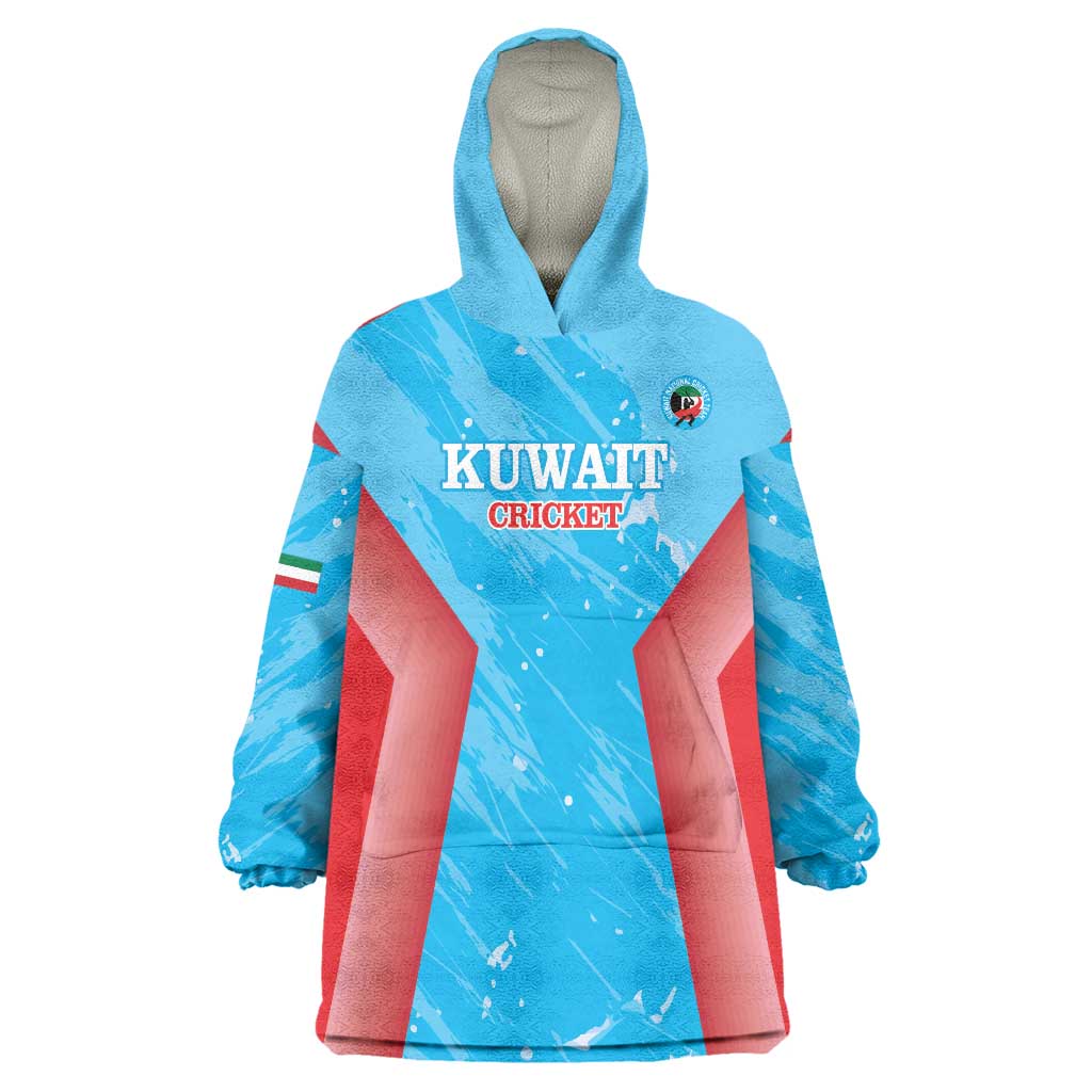 Custom Kuwait Cricket Wearable Blanket Hoodie Go Champions Grunge Style