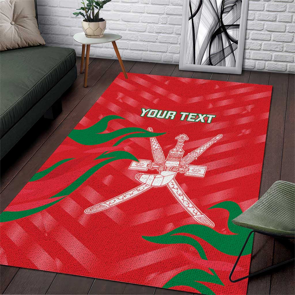 Custom Oman Cricket Area Rug Go Champions Strong Flame Style - Wonder Print Shop