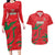 Custom Oman Cricket Couples Matching Long Sleeve Bodycon Dress and Hawaiian Shirt Go Champions Strong Flame Style - Wonder Print Shop