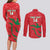 Custom Oman Cricket Couples Matching Long Sleeve Bodycon Dress and Long Sleeve Button Shirt Go Champions Strong Flame Style - Wonder Print Shop